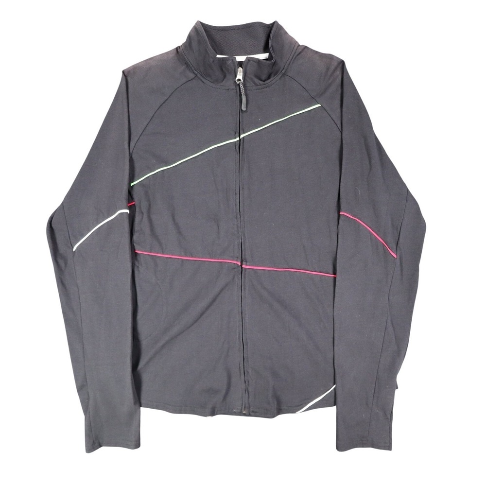 Aveva Womens L Black Contrast Piping Full Zip Activewear Jacket NWT